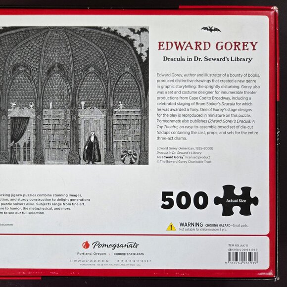 Dracula in Dr. Seward's Library, 500 piece puzzle, Pomegranate - Picture 5 of 5